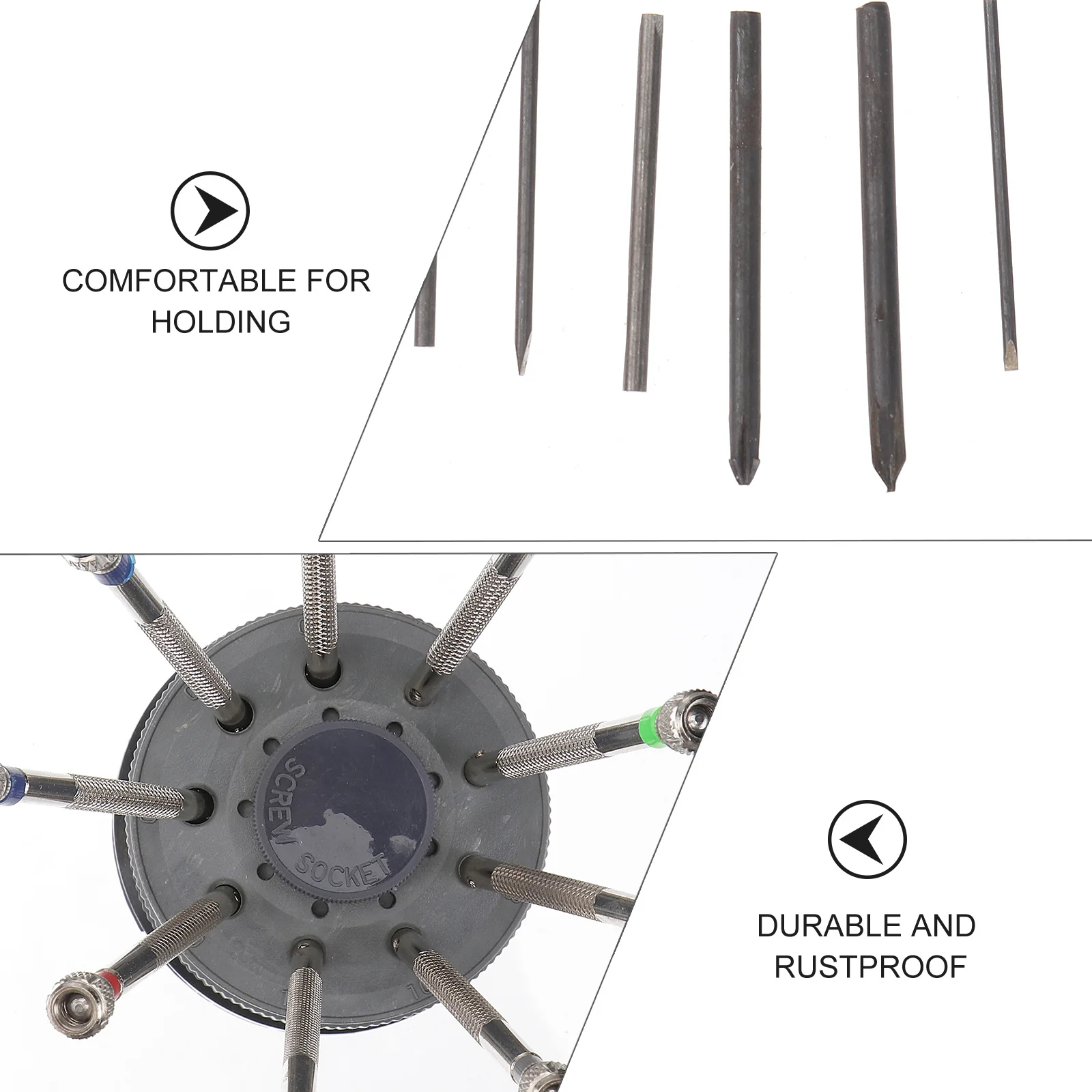 

9Pcs 0.5mm-2.5mm Precision Flat Slotted Screwdrivers Durable Hard Steel Watch Repair Tools Kit Spare Replacement Revolving Base