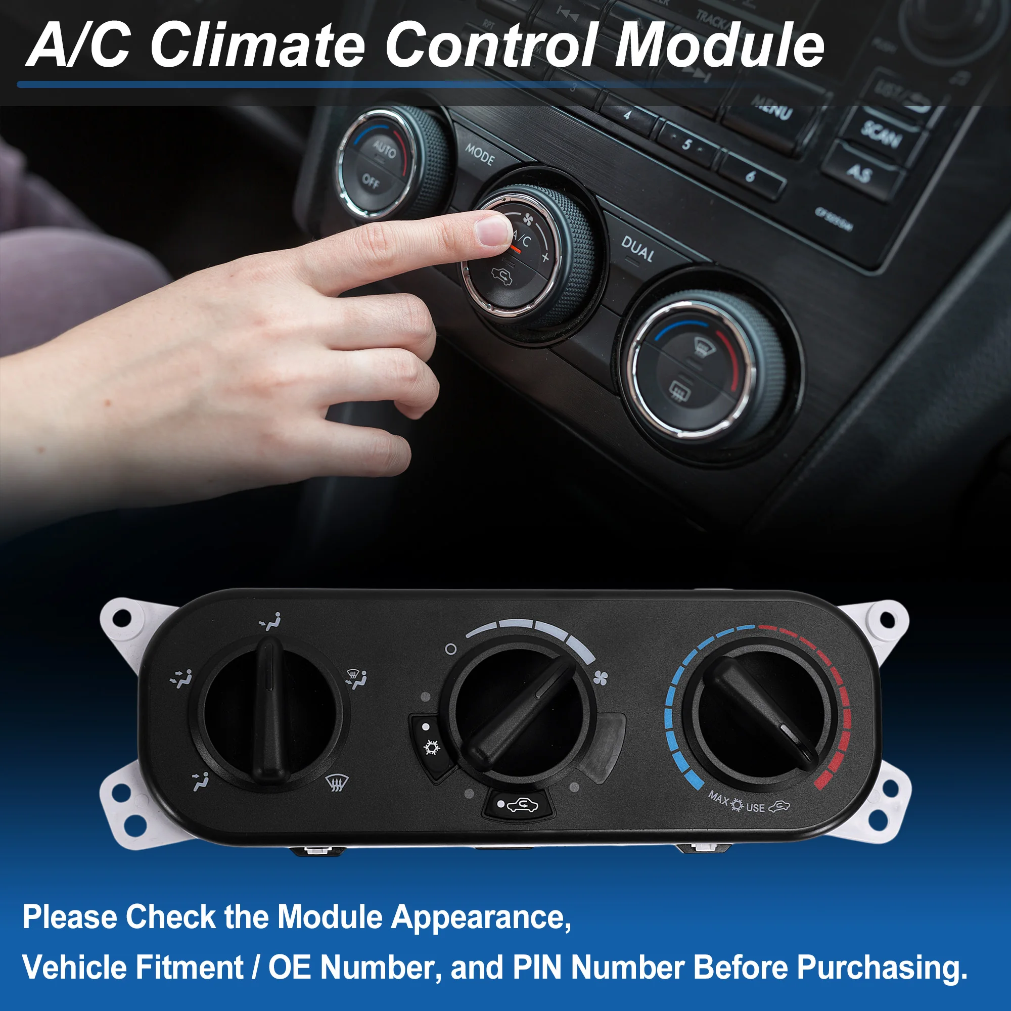 

UXCELL A/C Heater Climate Control Switch Module Panel for Jeep Wrangler No.55111841AE