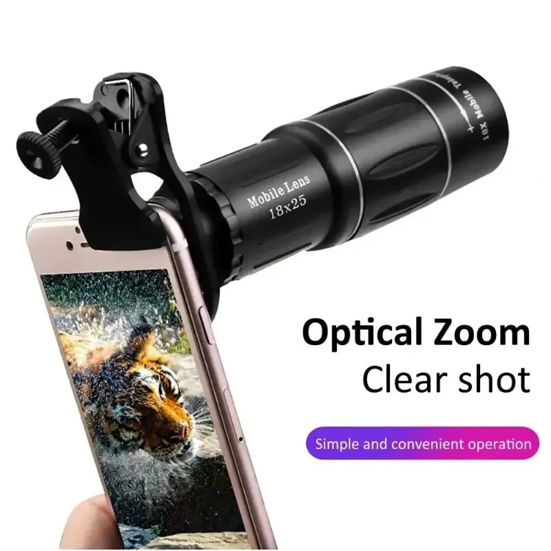 Universal 18x Magnification Mobile Phone Telephoto Lens External Zoom Clip-On Camera Lens for Concerts