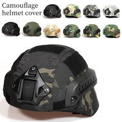 Funda táctica para casco Airsoft Paintball Wargame CS camuflaje casco funda de tela para casco MICH 2000