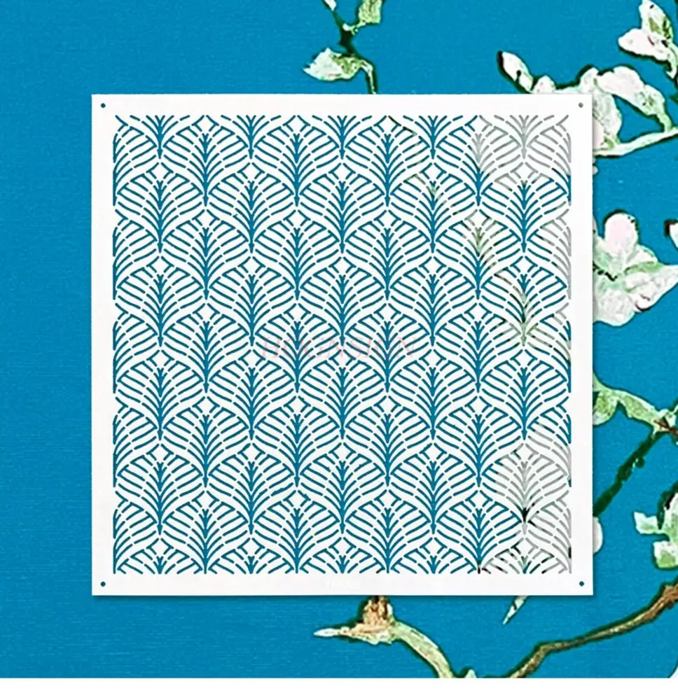 1 قطعة قالب التطريز غرزة النبات مجردة الإبداعية هندسية الرسم قالب لينة قابلة لإعادة الاستخدام