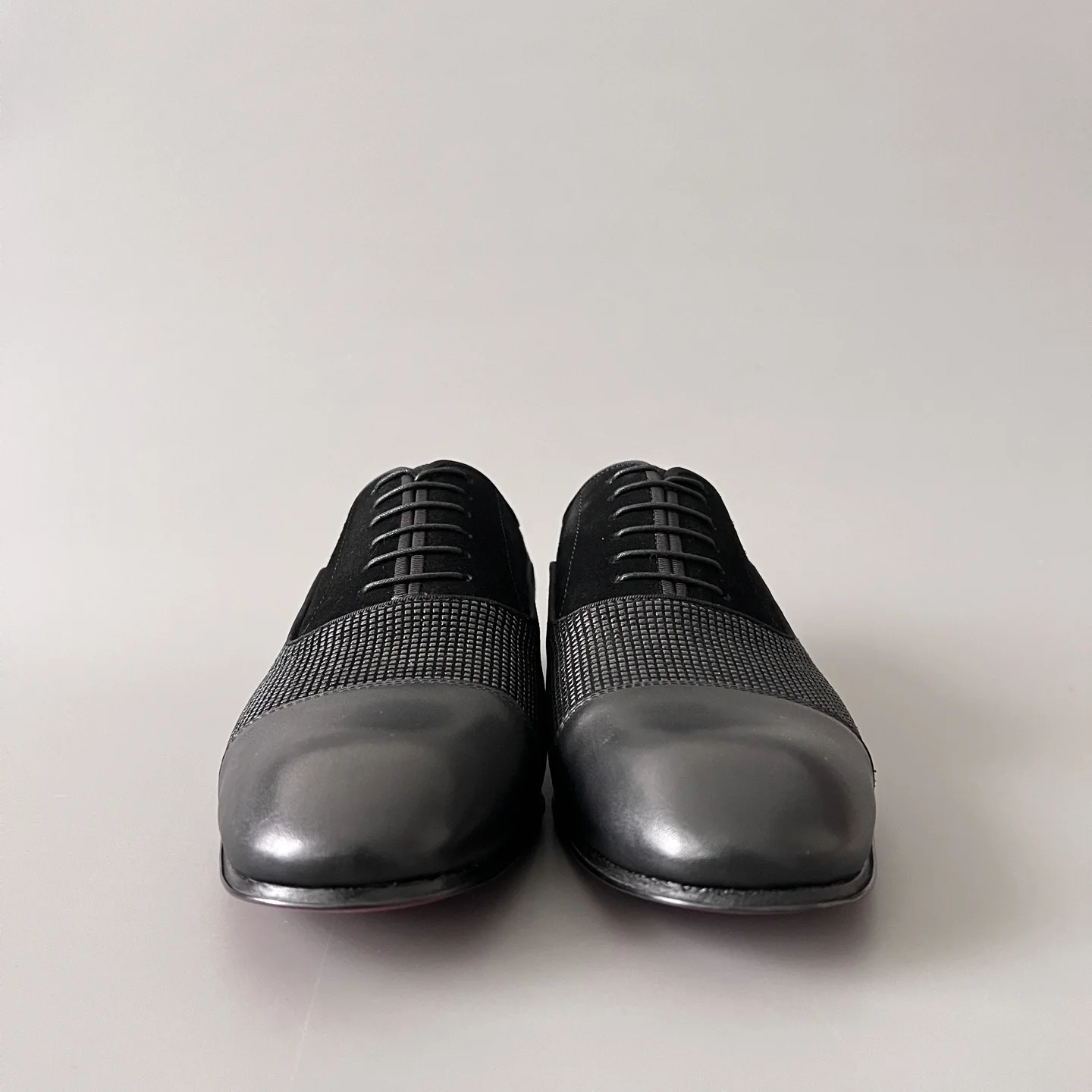 Luxury  Men's Weave Leather Cap Toe Loafers Formal Dress Shoes lace Up Evening Party Shoes Red Bottom Business Wedding Shoes