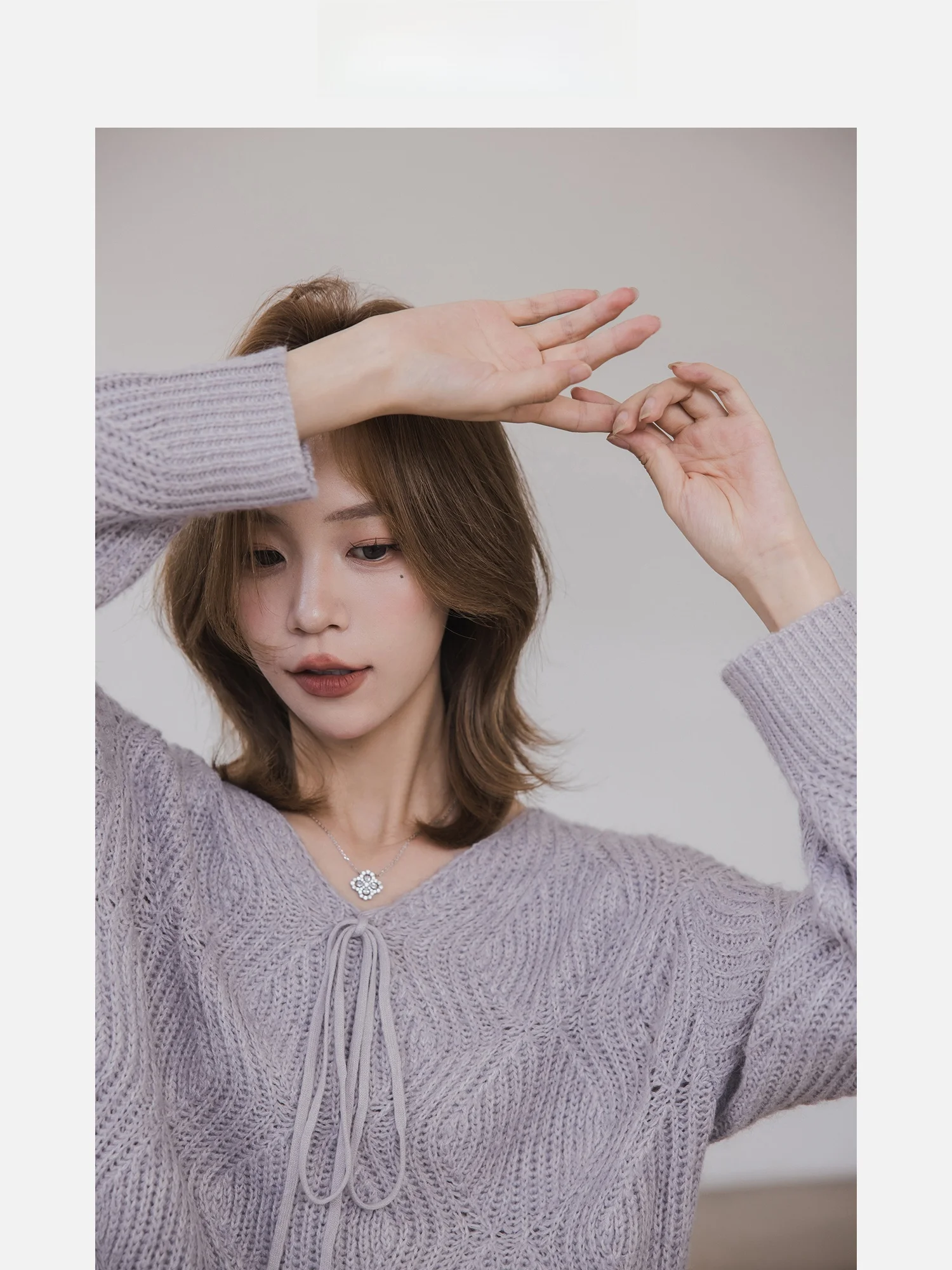 

Женский вязаный свитер с V-образным вырезом, ажурными вставками на плечах, длинными рукавами, осенне-зимний, модный, нежный топ прямого кроя