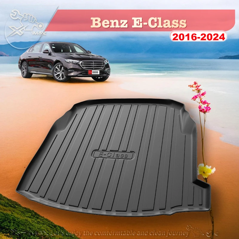 

For Benz E-Class E200L E300l E260l 2016-2024 Fit Car Trunk Mat All Season Black Cargo Mat 3D Shaped Laser Measured Trunk Liners