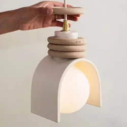 Creative LED Pendant Light E27 Bulb Orange White Resin For Indoor Bedroom Dining Room Cord Adjustable Dropshipping Lustre