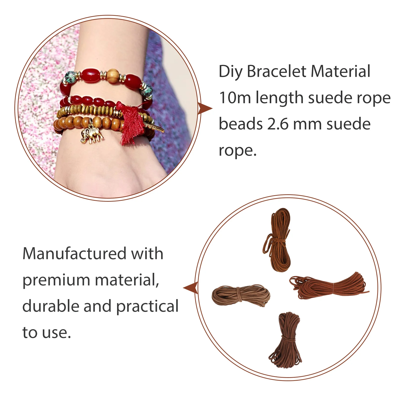 

4pcs Beading Material for DIY Bracelet Long Enough to Cut Freely Braided Jewelry Craft Cord Making Kits