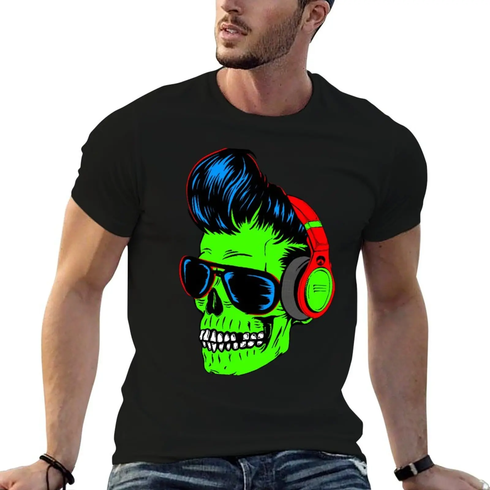 Rockabilly Spirit - Skull T-Shirt customs design your own Luxury man shirts men graphic