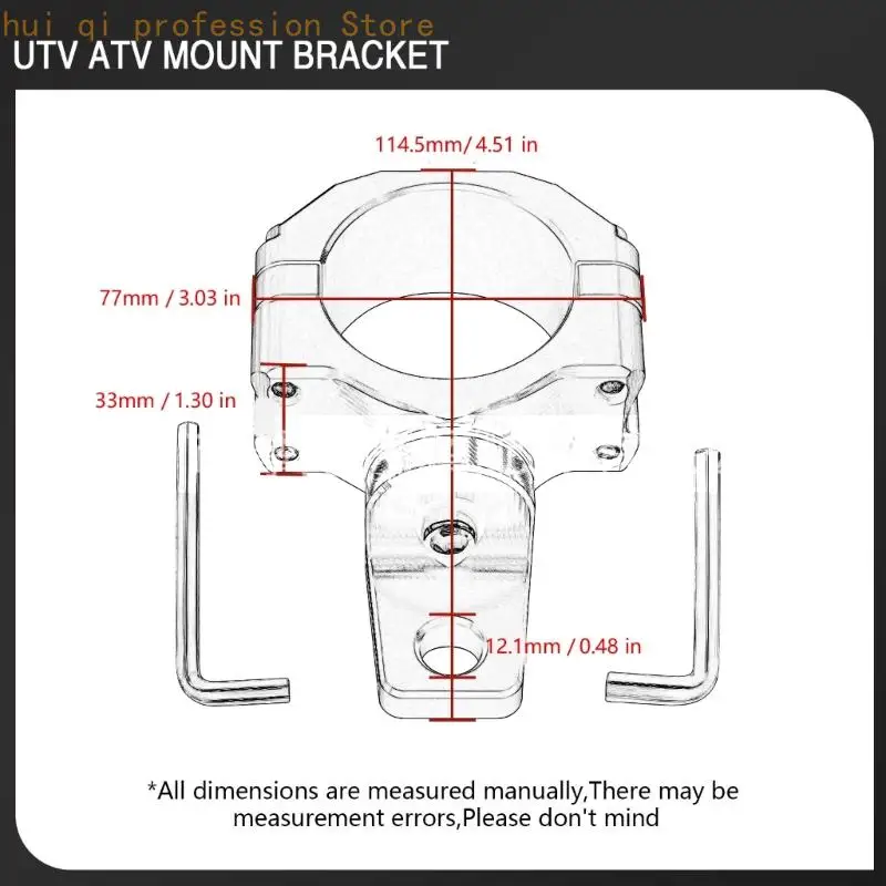 UTV-Montagehalterung mit runder Stange und 12,1-mm-Lochsatz für die Lichtmontage H8WE – Detail 6