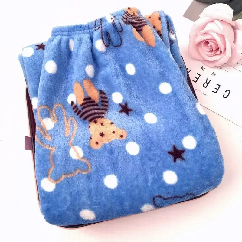 Pantalones de pijama bonitos de dibujos animados para invierno, pantalones cálidos de franela para el hogar, pantalones de felpa suaves y esponjosos, pantalones de pijama sueltos y cómodos para mujer