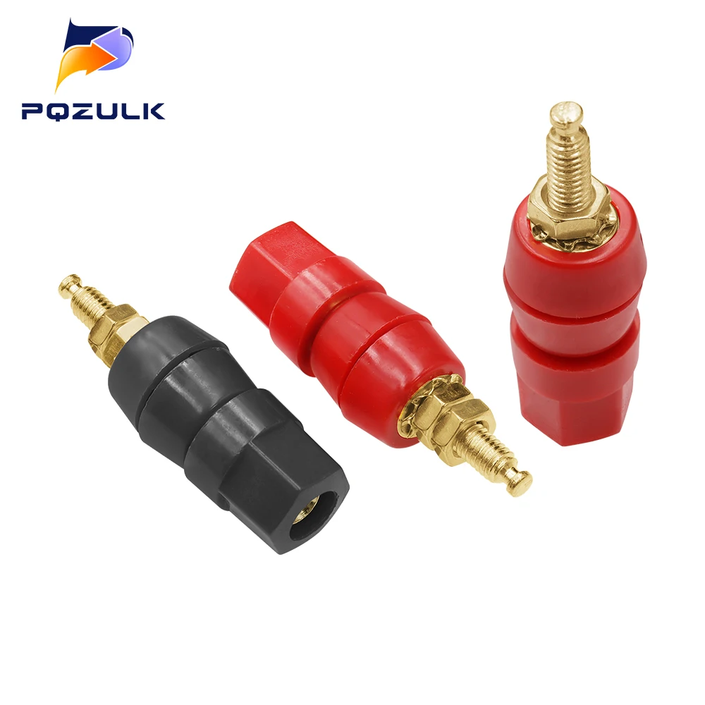 1 par de terminales (negro y rojo), conector rojo y negro, amplificador, poste de encuadernación, Conector de enchufe de altavoz Banana