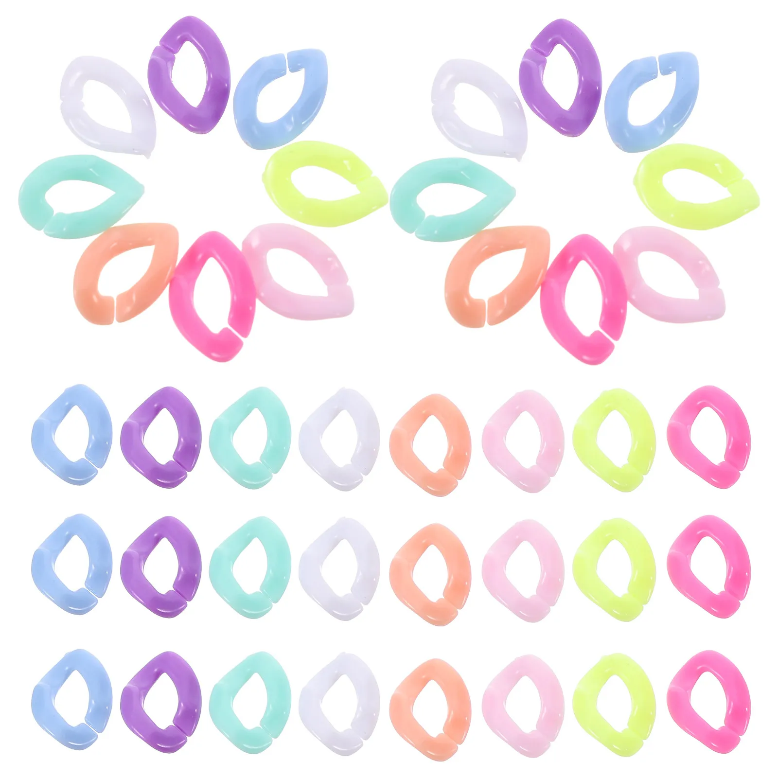 

800Pcs Acrylic Chain Linking Rings Smooth Non-Deform Connectors for DIY Bracelets Necklaces Bag Straps Jewelry Making