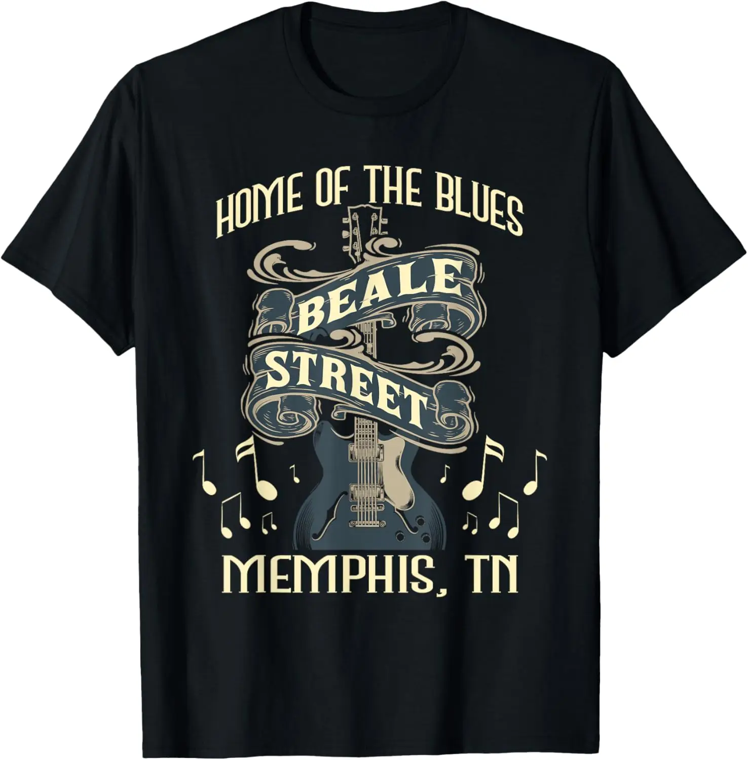 Inicio del Blues Beale Street Memphis - Camiseta de guitarrista músico
