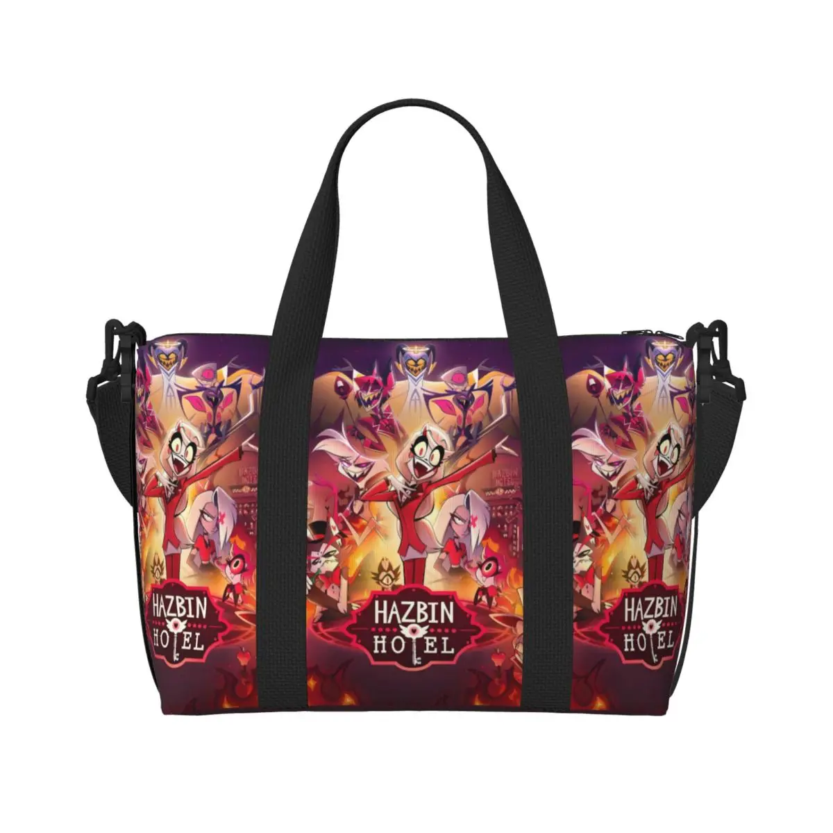 

Custom Hazbins Hotels Tote Bag Women Large Capacity Anime Gym Beach Travel Bags
