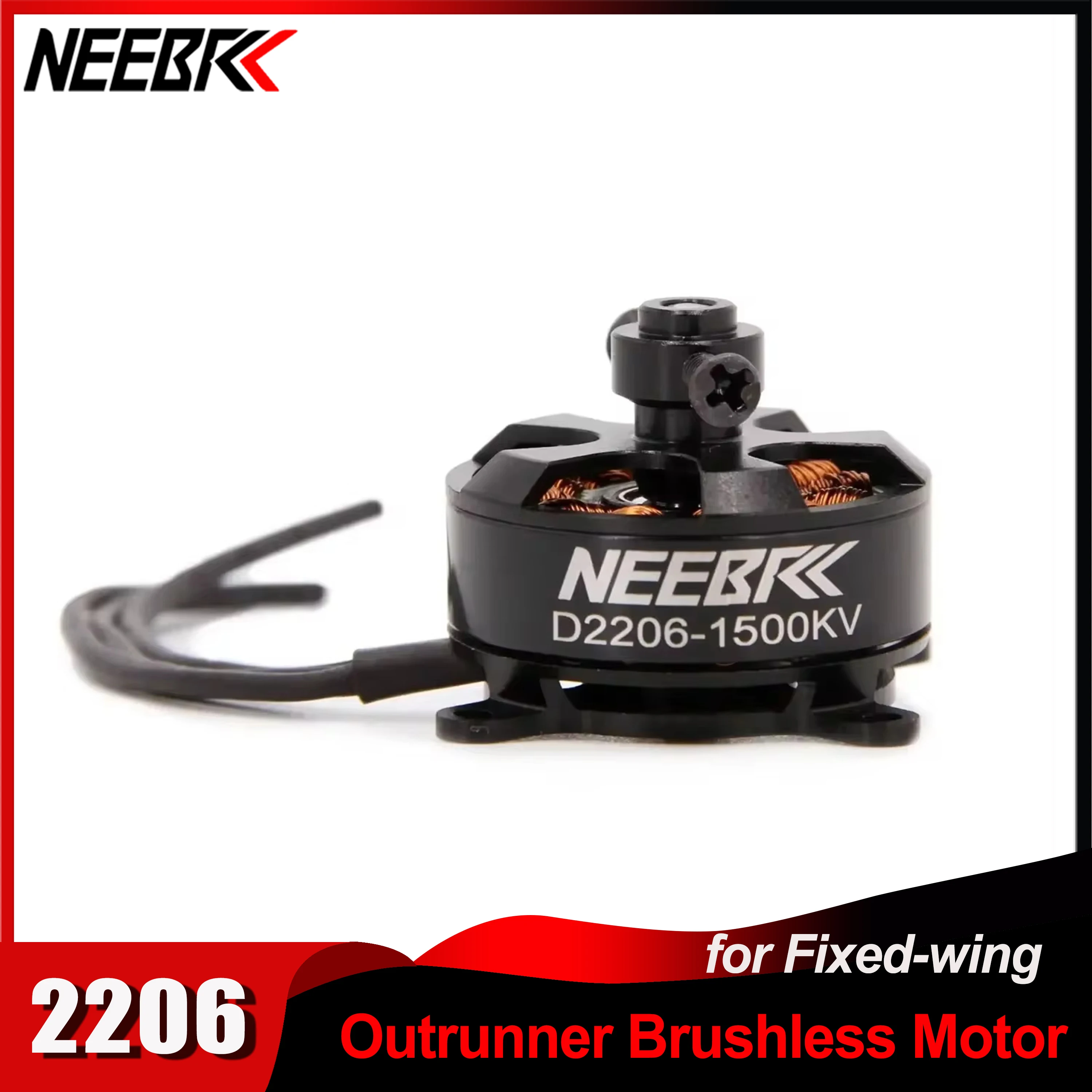 

NEEBRC 2206 1500KV 2-3S Outrunner Brushless Motor for RC Fixed Wing FPV Racing Drone Airplane Aircraft Quadcopter Multicopter