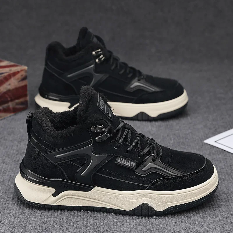 Motorcycle Boots Man High Top Anti-slip Wear-Resistant Water Proof Casual Round Toe Outdoor Recommended Comfortable Plus Velvet