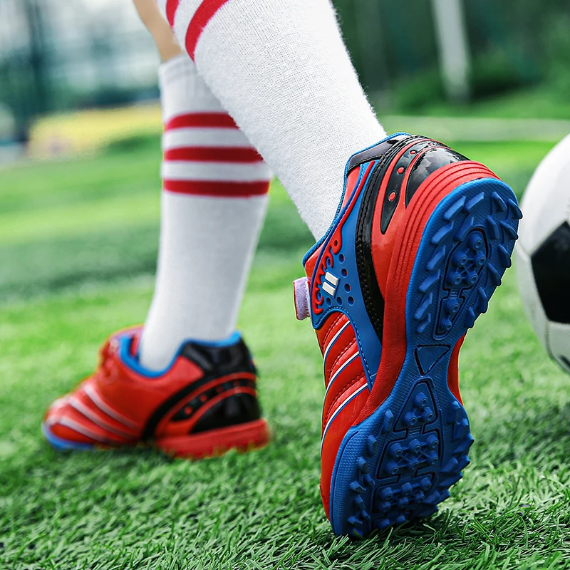 Zapatos de fútbol dorados de lujo para niños, botas de fútbol para niños, zapatillas para adolescentes, tacos para estudiantes, correr, entrenamiento al aire libre