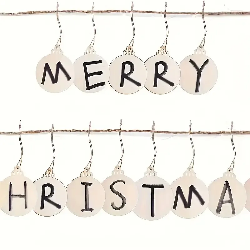 20 قطعة زينة عيد الميلاد لتقوم بها بنفسك زينة خشبية حلي خشبية ديكورات منزلية معلقة ، رأس السنة ، زينة عيد الحب #4