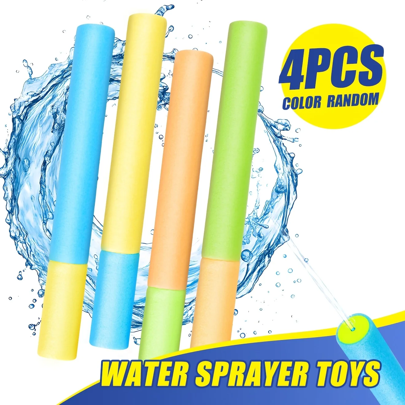 

4pcs Pool Toys | Water Gun Set | Pull Out Water Spray Tubes with Bright Colors | Outdoor Summer Water Play for Pool Beach Garden