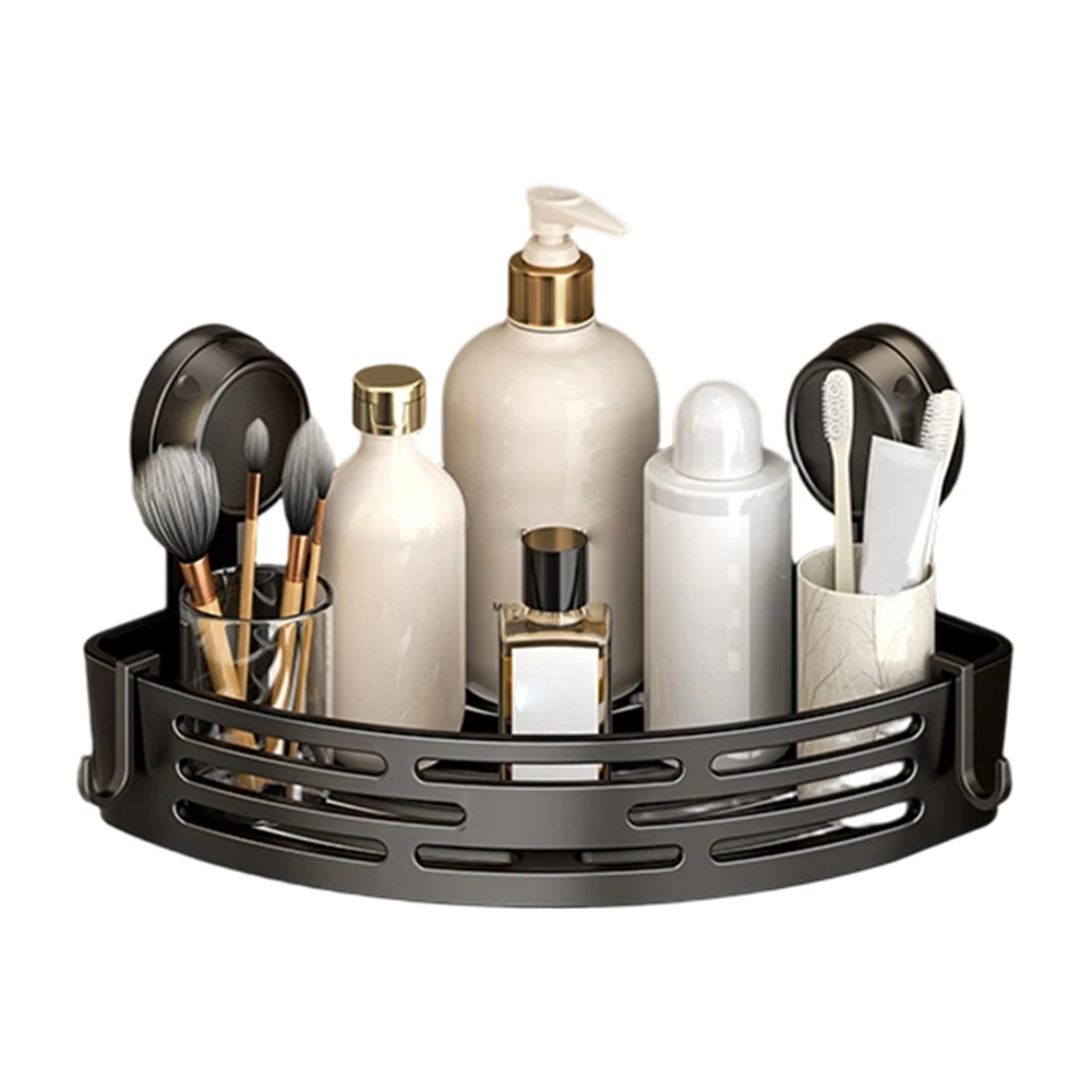 Corner Shelf with Strong Suction Cup for Bathroom Organization No Tools Required Triangular Design for Space Saving Setup
