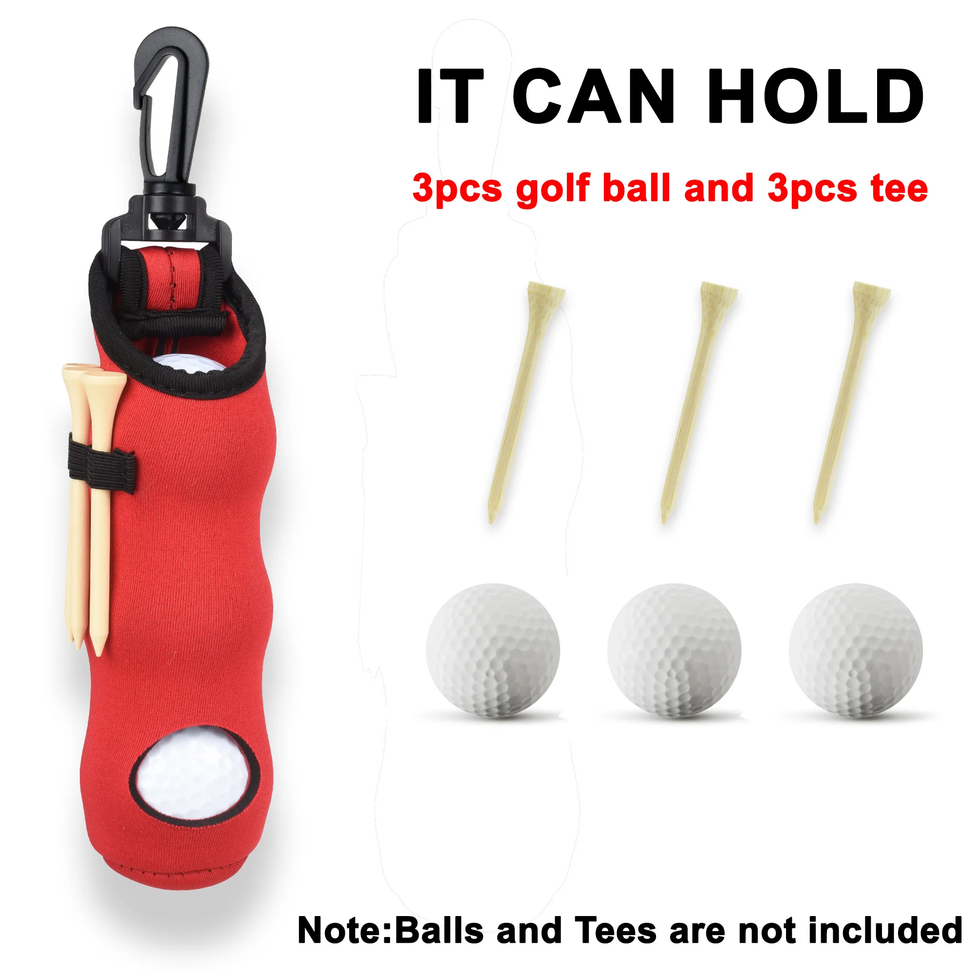 Golf Tee Halter Neopren Golf Ball Tragetasche Tasche Golf Ball Halter Schlüsselbund Gürtel Clip Golf Geschenke Zubehör