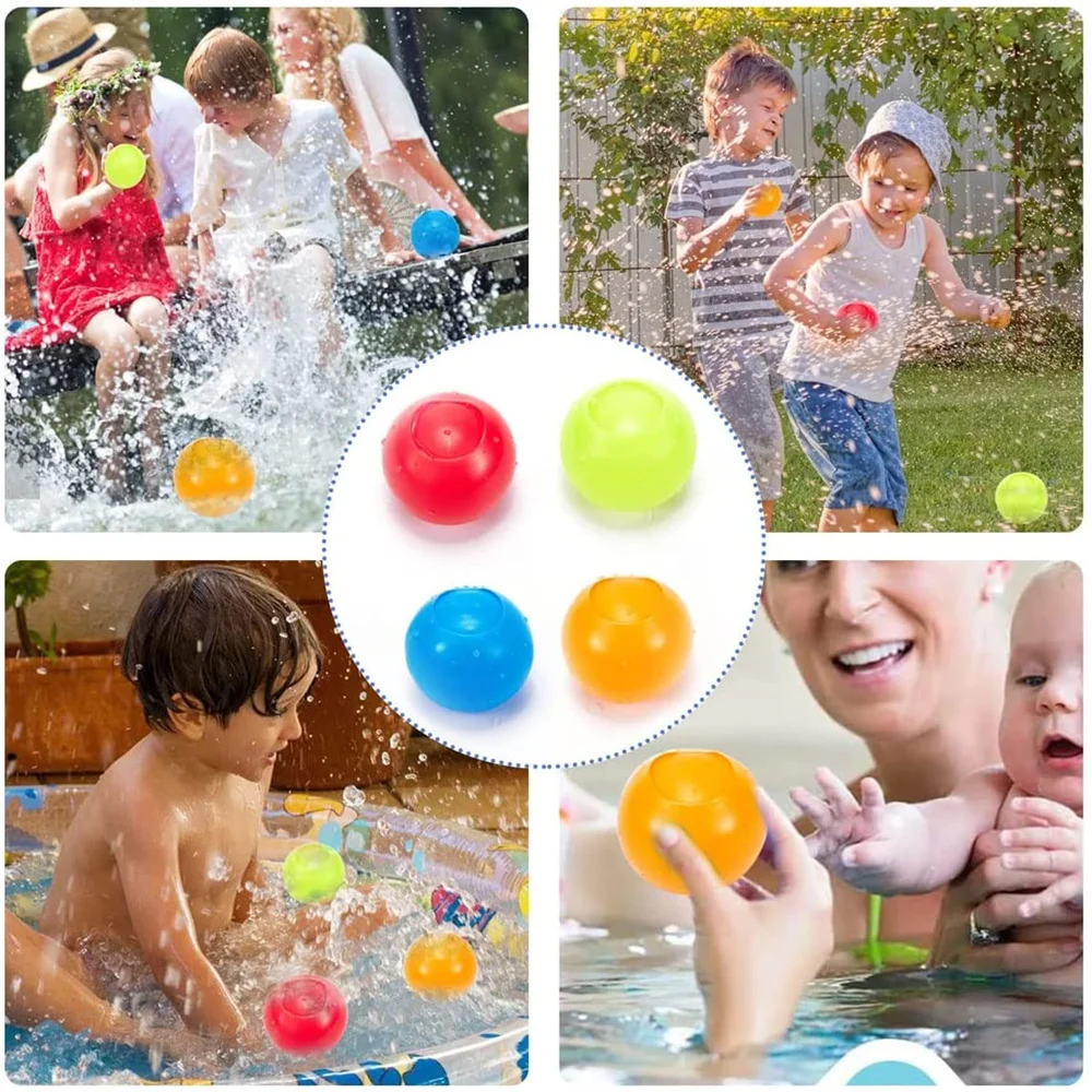 60MM Water Balloons Pool Party Splash Balls Reusable Water Bomb Absorbent Ball Outdoor Beach Play Toy Favors Water Fight Games