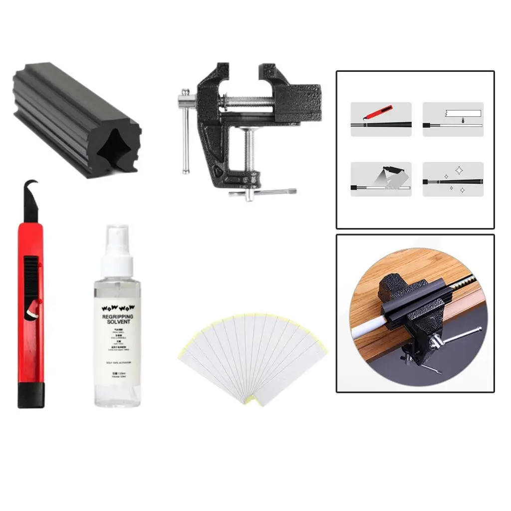 

Durable Golf Grip Kits for Regripping Golf Clubs Regrip Putter Wedge Shafts Caring Vise Clamp Fixtures Repairing Solvent Sprayer