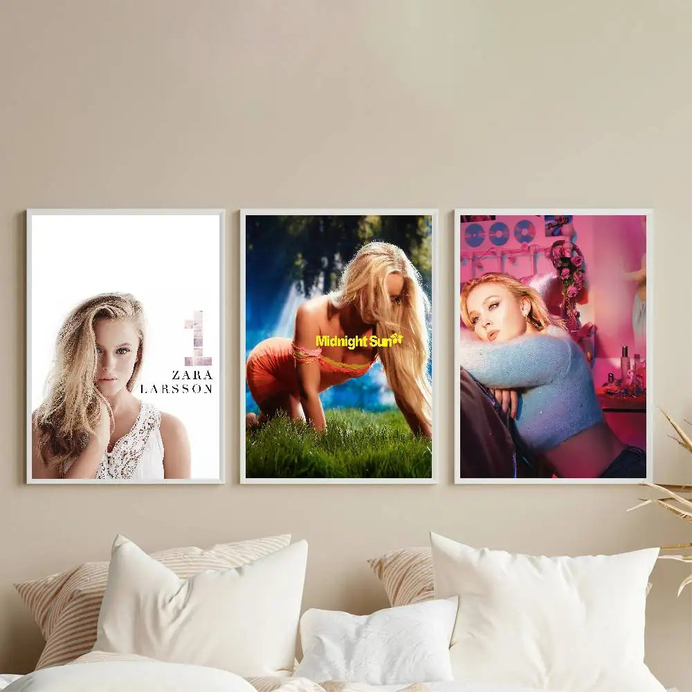 Singer Zara Larsson Midnight Sun Poster Gallery Prints Self Adhesive Home Decor Decoration Wall Decals Living Room Sticker