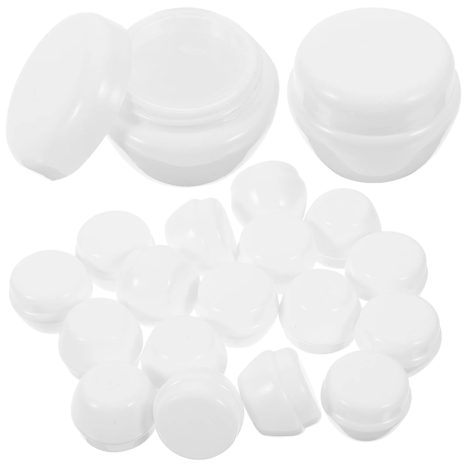 40 Pcs Mushroom Terrarium Cream Bottle Jar Creams Container White Plastic Empty Bottles