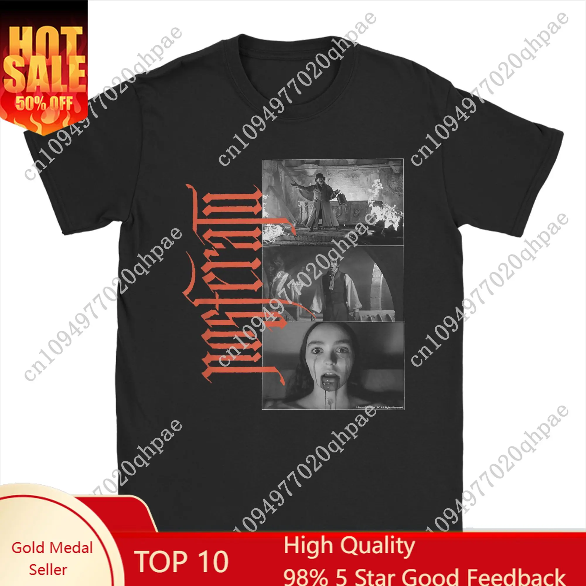 

Men's T-Shirt Nosferatu Gothic Horror Collage Novelty Pure Cotton Tees Short Sleeve Halloween Vampire T Shirts Tops 4XL 5XL 6XL