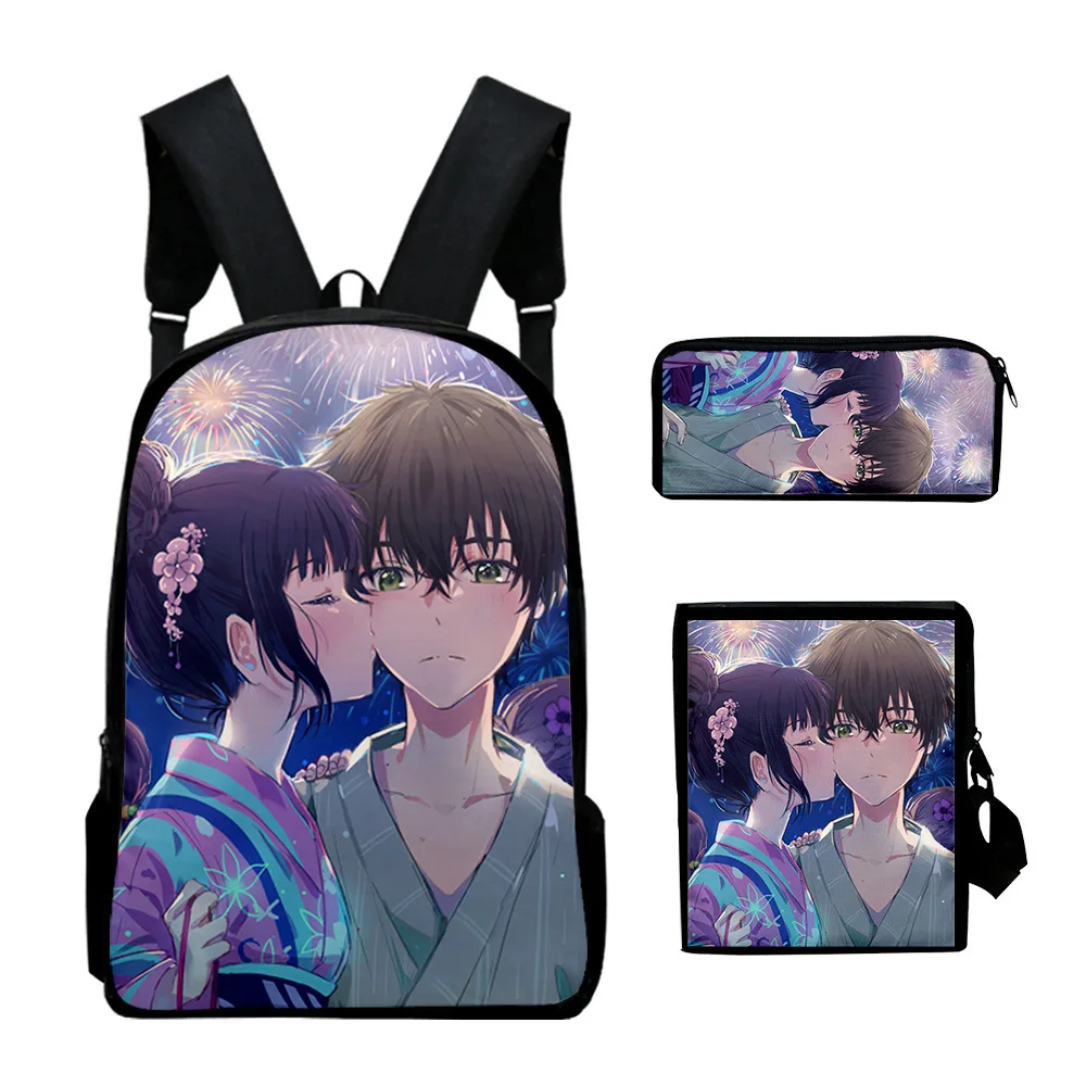 

Luxury Popular Novelty Hyouka 3D Print 3pcs/Set pupil School Bags Laptop Daypack Backpack Inclined shoulder bag Pencil Case