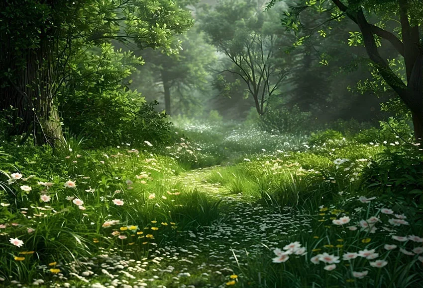 خلفية تصوير Mehofond ، مسار أخضر ، أزهار الغابات ، عيد ميلاد الكبار ، فن الأمومة ، ديكور بورتريه ، خلفية ، صورة أنيمي ، الصيف