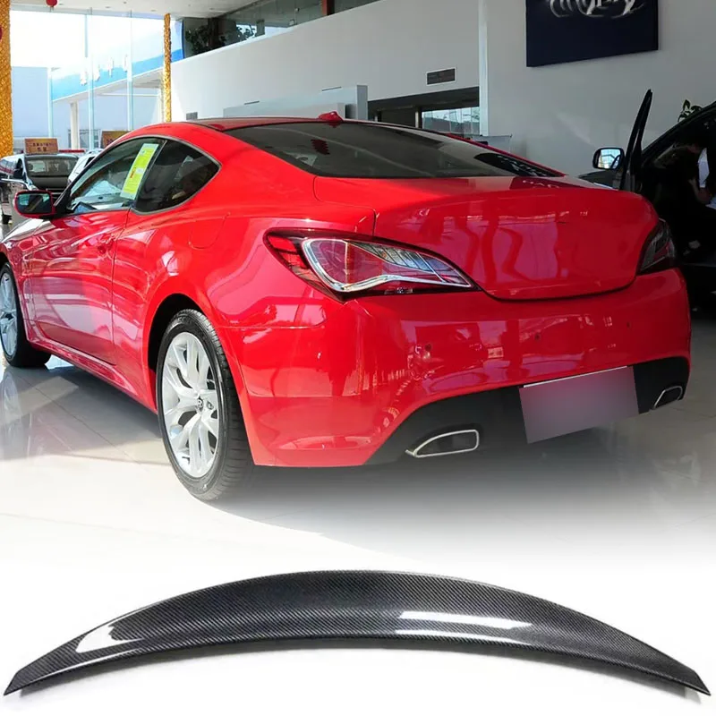 For 2009-2015 Hyundai Genesis Coupe carbon fiber rear spoiler HK style luggage compartment lid rear wing accessories body kit