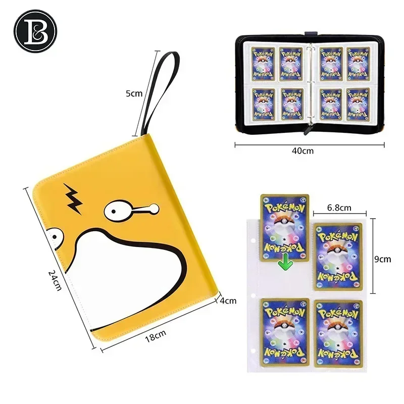 

Hot-selling Pokémon Sigong grid 50 pages can hold 400 cards PU zipper card book, game card collection bag Pokémon card book