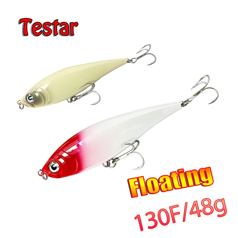 

Testar Fishing Lure 130mm 48g Big Game Floating Pencil Bait Long Casting Artificial Laser Stickbait for GT Tuna Pesca