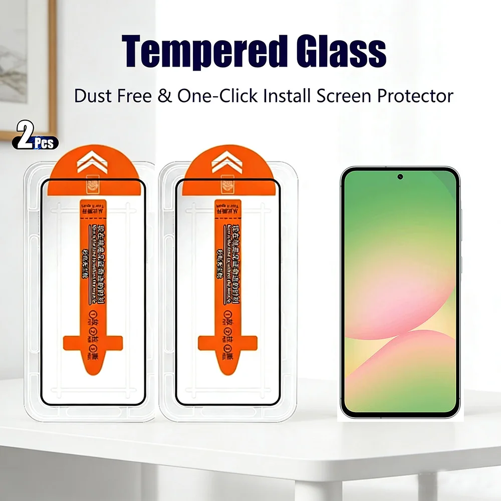 2pcs HD Screen Protector for Samsung A57 A37 A17 A07 Tempered Glass Galaxy A56 A36 A26 A16 A06 5G Dust-Proof Installation