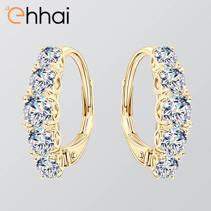 

Ehhai Certified Full Round Moissanite Classic Hoop Earrings for Women 925 Sterling Silver Huggie Earring Jewelry Gift Pendientes