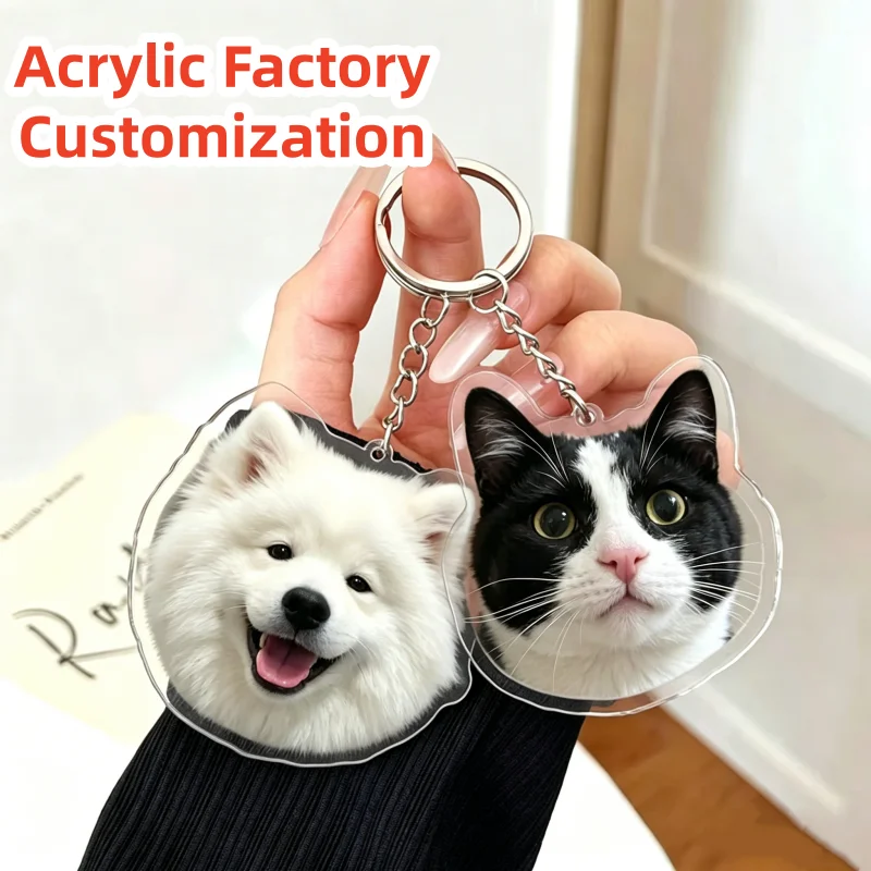 Custom Keychains Cartoon Llavero Key Chain Photo Customized Anime Charms Hologram Clear Acrylic Personalized Designer Keychains