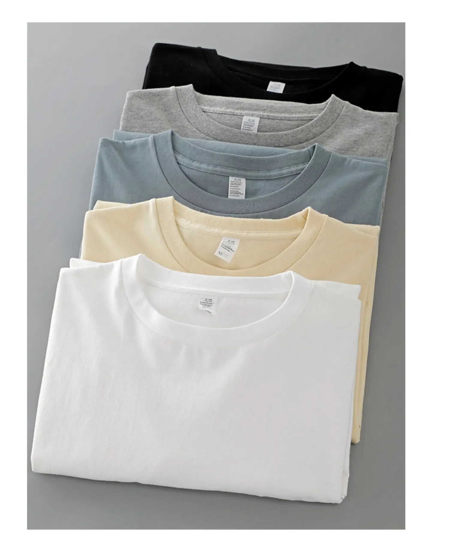 Dukeen 280 g schweres Langarm-T-Shirt für Herren, 100 % Baumwolle, Hemden, übergroße einfarbige Oberteile, schlichte T-Shirts, Herrenbekleidung – Detail 12
