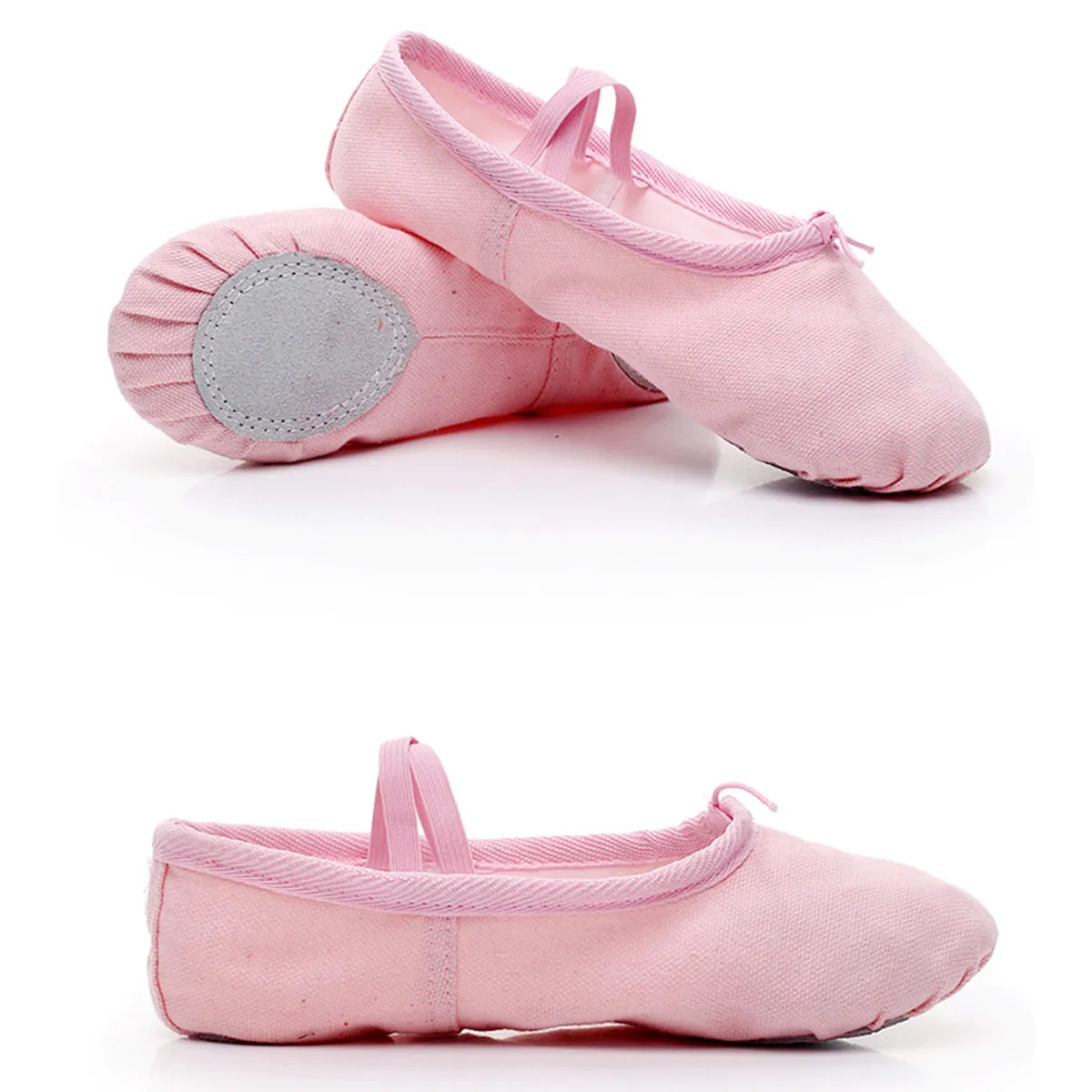 Picture 6: 1Pair Ballet Yoga Shoes Elastic Cord Breathable Lightweight Pink Size 30 Anti Slip Comfortable Dancing Shoes for Ballet