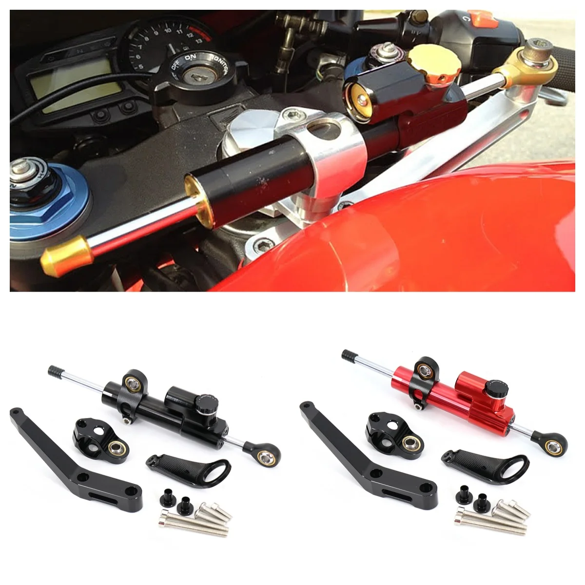 

For Honda CBR954RR CBR929RR CBR900RR New Motorcycle CNC Aluminum Steering Damper Adjustable Damper Stabilizer Bracket Mount Kit