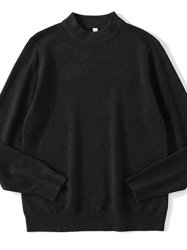 سليم صالح الرجال محبوك قاعدة طبقة أعلى f عالية طوق الخريف الشتاء جديد Sle تنوعا سترة صوفية الكلاسيكية Bla الأبيض #5