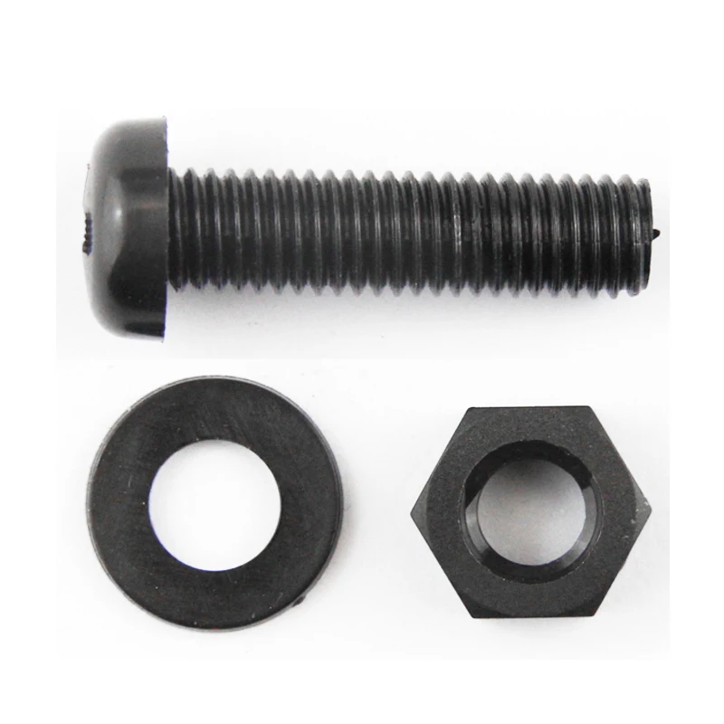 3In1 Set Black Nylon Screw Nut Washer Gasket Combination M2 M2.5 M3 M4 M5 M6 M8 Round Head Cross Bolt Plastic Insulated Screw
