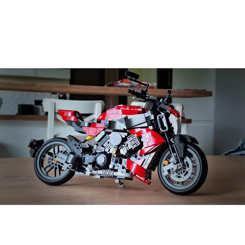 MOC-160068 レッド 新型スポーツバイク 組み立てブロック1148パーツ MOC クリエイティブ 男の子 子供の誕生日 組み立てブロックおもちゃ ギフト