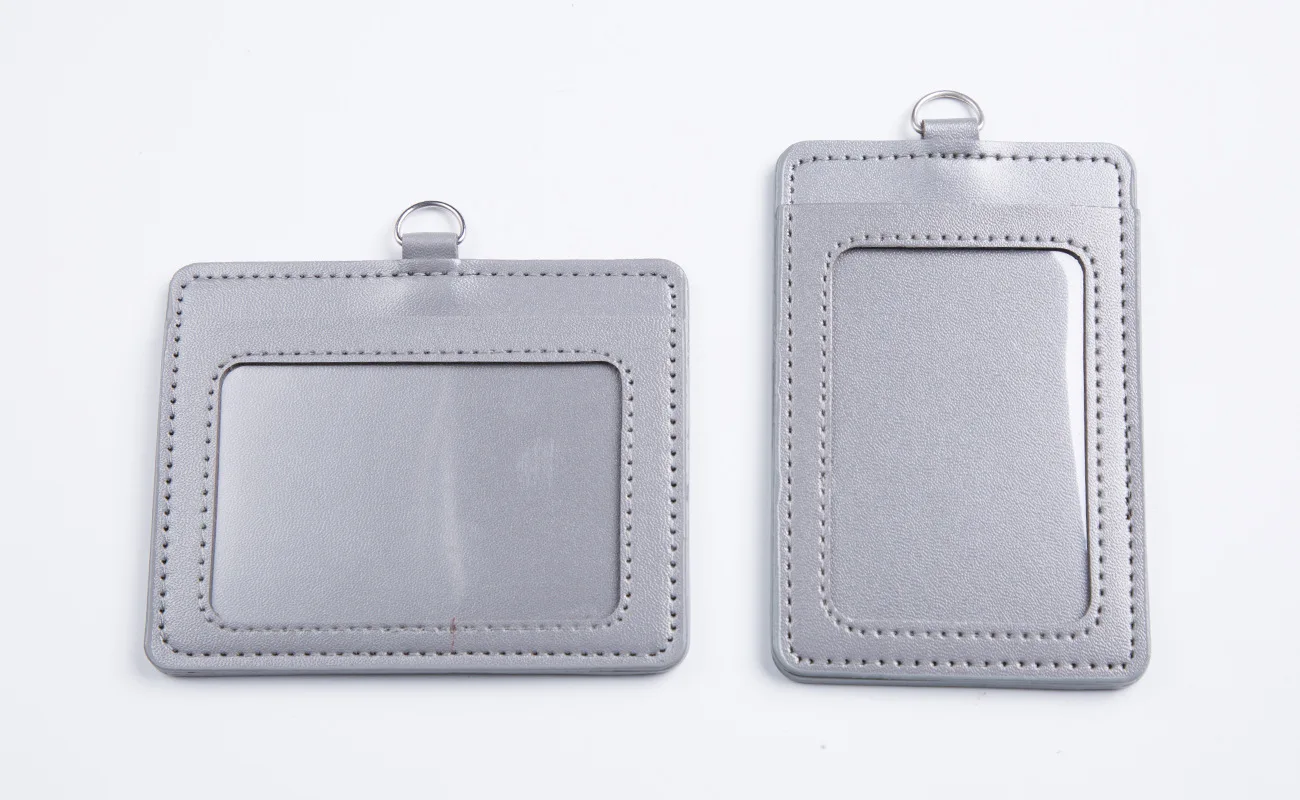 Correa de cuero Pu para soporte de insignias, cordón retráctil, etiqueta de trabajo de oficina Horizontal, Protector de tarjeta de crédito para