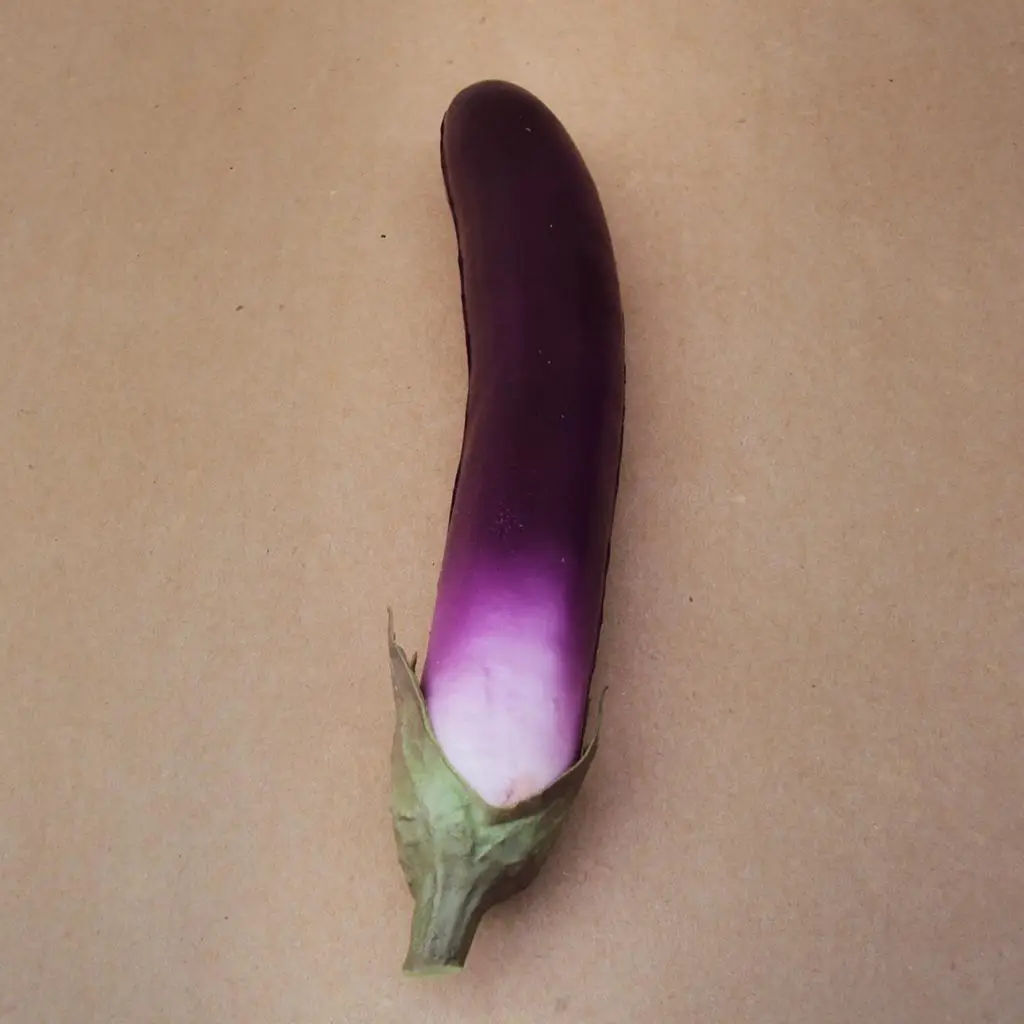 Decorative Artificial Plants on Offer Realistic Plastic Eggplant Model for Home Kitchen Exhibition and Teaching Aid