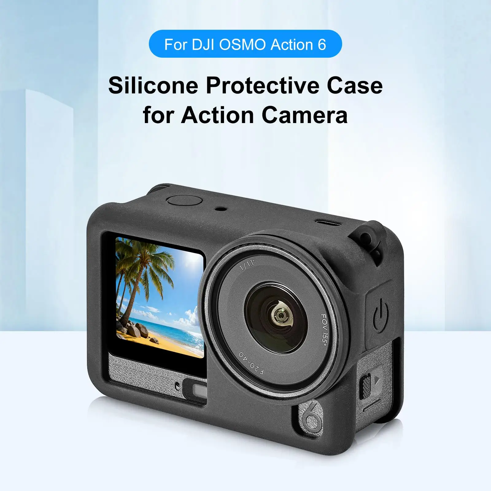 

Case for DJI Osmo Action 6 Silicone Cover With Lens Protective Cap and rope for DJI Osmo Action6 Anti-scratch Protector Shell