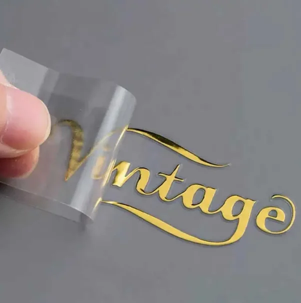 Aangepaste 3D Metaal Goud Zilver Transfer Printing Stickers Waterdicht Vinyl UV Transfer Printing Stickers Labels