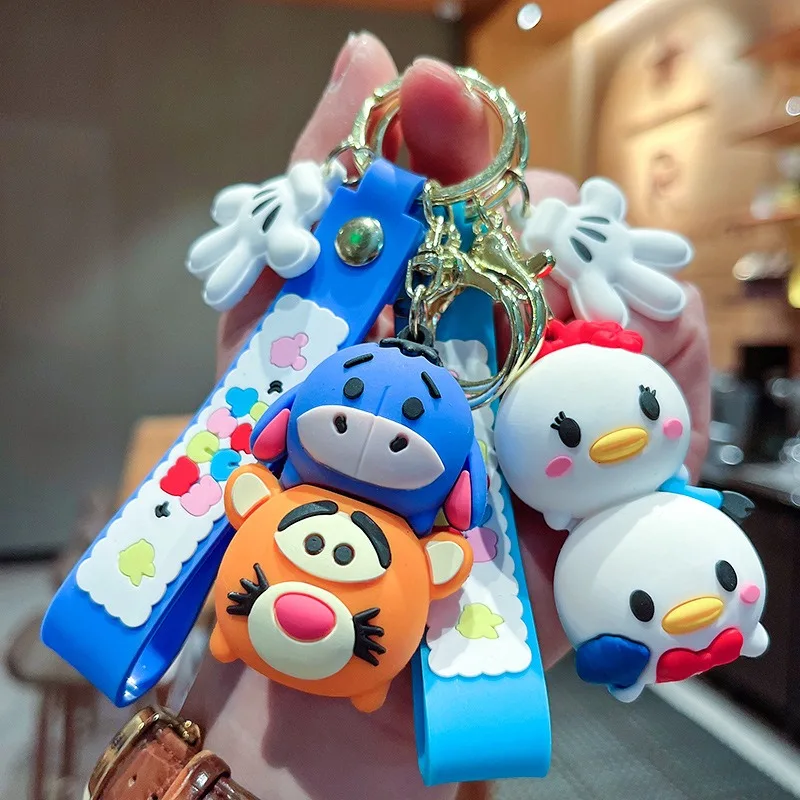 

Совершенно новый силиконовый брелок с рисунком аниме, штабелируемый Микки, модель куклы из ПВХ, кулон, брелок для ключей, Винни-Пух, автомобильный кулон, брелок