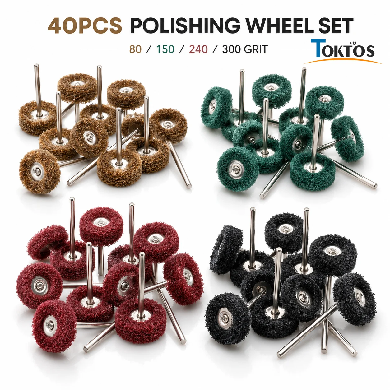 3mm Shank Fiber Abrasive Polishing Wheel 25mm Mounted Buffing Grinding Wheel for Jewelry Metal Wood Deburring Rust Removal Rotar