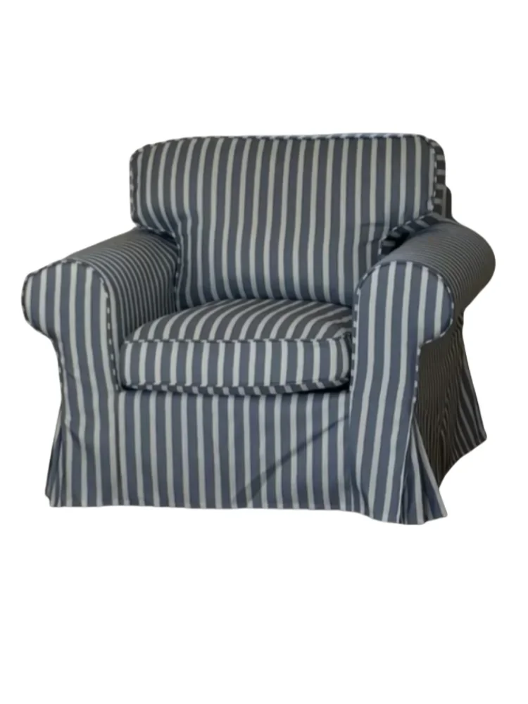 

French retro style striped fabric sofa hotel homestay small apartment living room bedroom